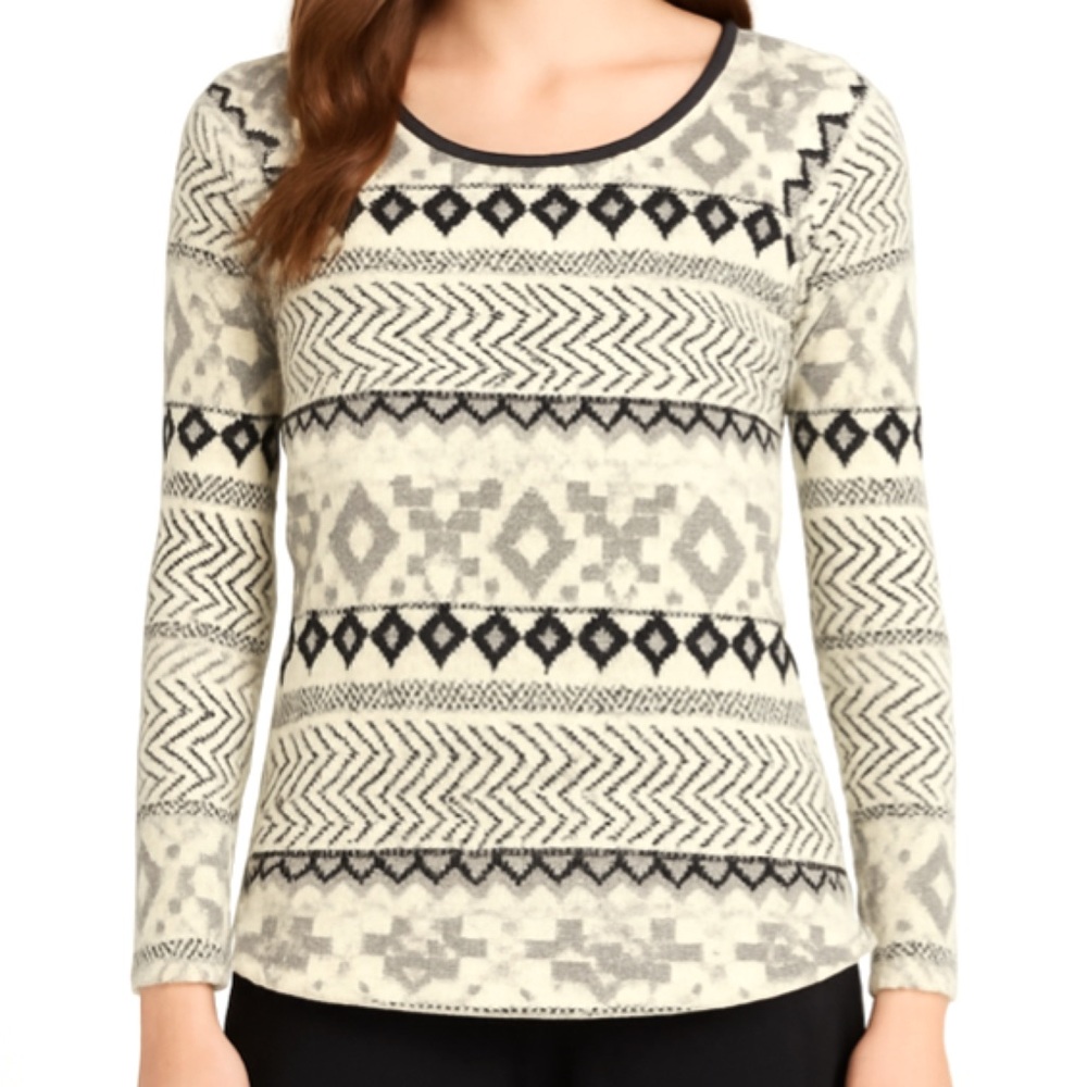 Victoria’s Secret Fair Isle Thermal Top | Women’s Long Sleeve Pajama Shirt S